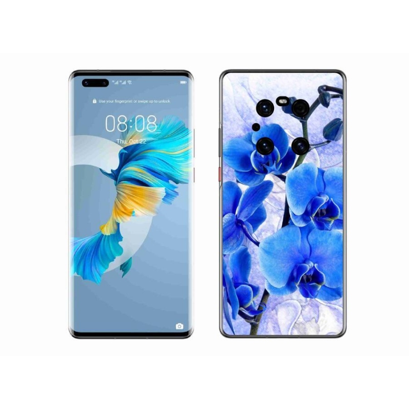 Gélový kryt mmCase na mobil Huawei Mate 40 Pro - modré kvety