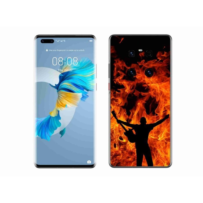 Gélový kryt mmCase na mobil Huawei Mate 40 Pro - muzikant a oheň