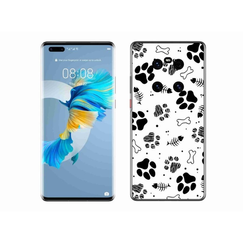 Gélový kryt mmCase na mobil Huawei Mate 40 Pro - psie labky 1