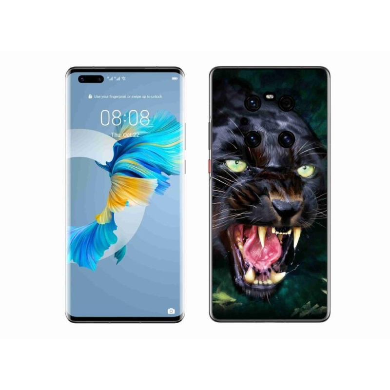 Gélový kryt mmCase na mobil Huawei Mate 40 Pro - rozzúrený čierny panter