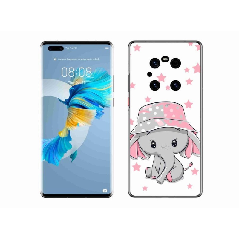 Gélový kryt mmCase na mobil Huawei Mate 40 Pro - ružový slon