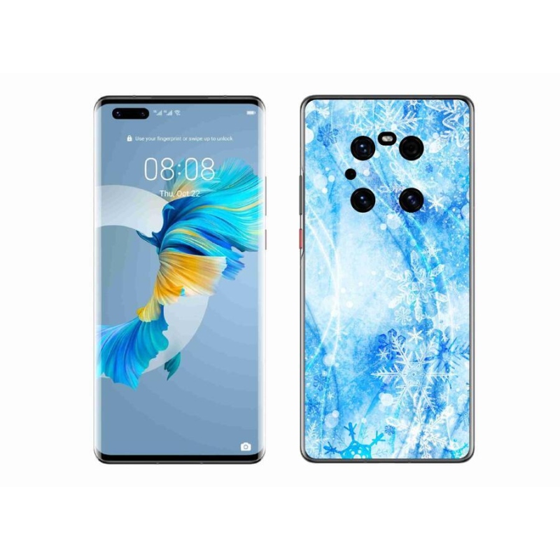 Gélový kryt mmCase na mobil Huawei Mate 40 Pro - snehové vločky