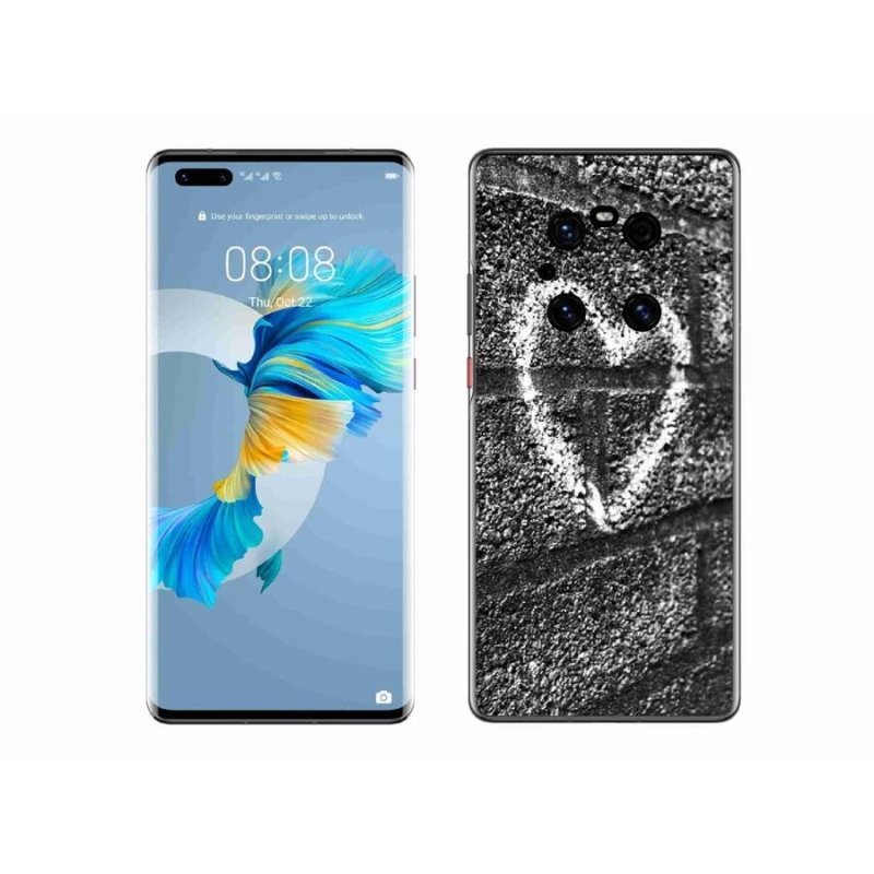 Gélový kryt mmCase na mobil Huawei Mate 40 Pro - srdce na stene