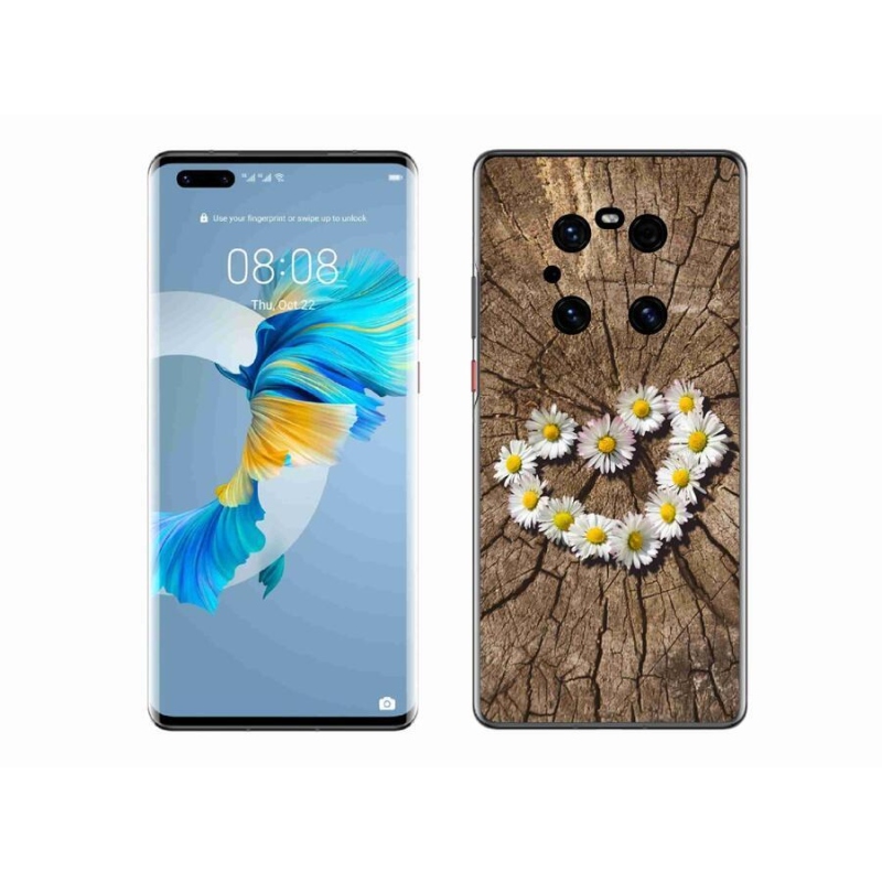 Gélový kryt mmCase na mobil Huawei Mate 40 Pro - srdce z margarét