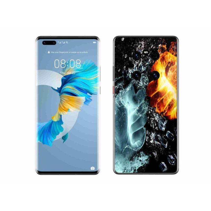 Gélový kryt mmCase na mobil Huawei Mate 40 Pro - voda a oheň