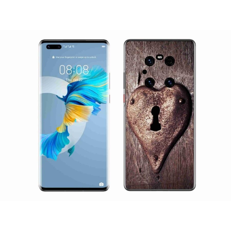 Gélový kryt mmCase na mobil Huawei Mate 40 Pro - zámok v tvare srdca