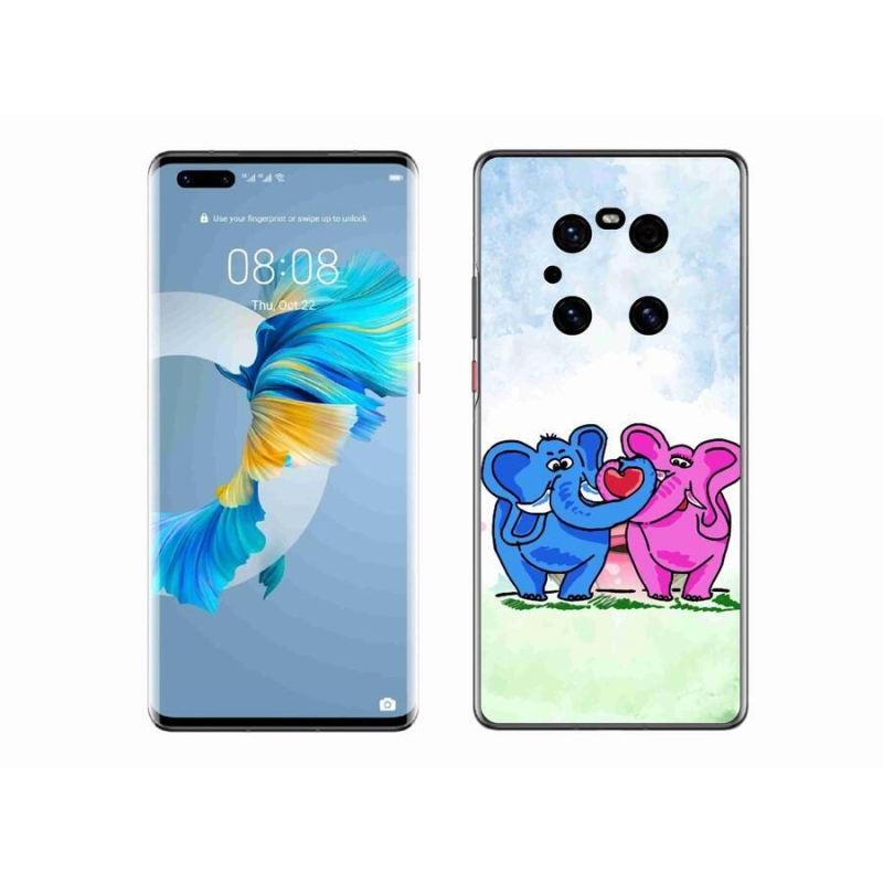 Gélový kryt mmCase na mobil Huawei Mate 40 Pro - zamilovaní slony