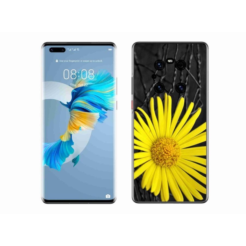 Gélový kryt mmCase na mobil Huawei Mate 40 Pro - žltý kvet