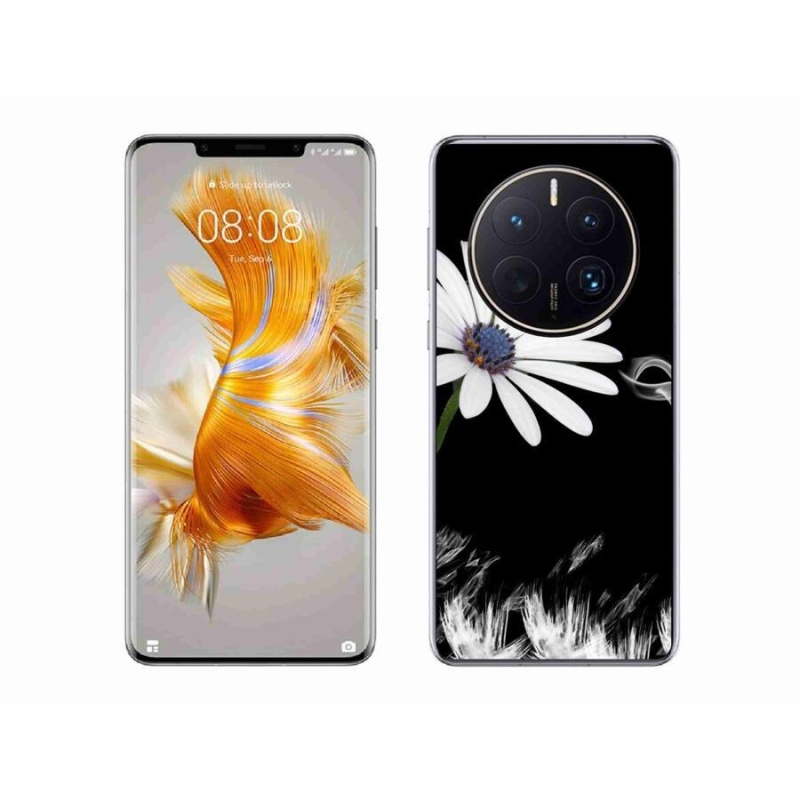 Gélový kryt mmCase na mobil Huawei Mate 50 Pro - biela kvetina