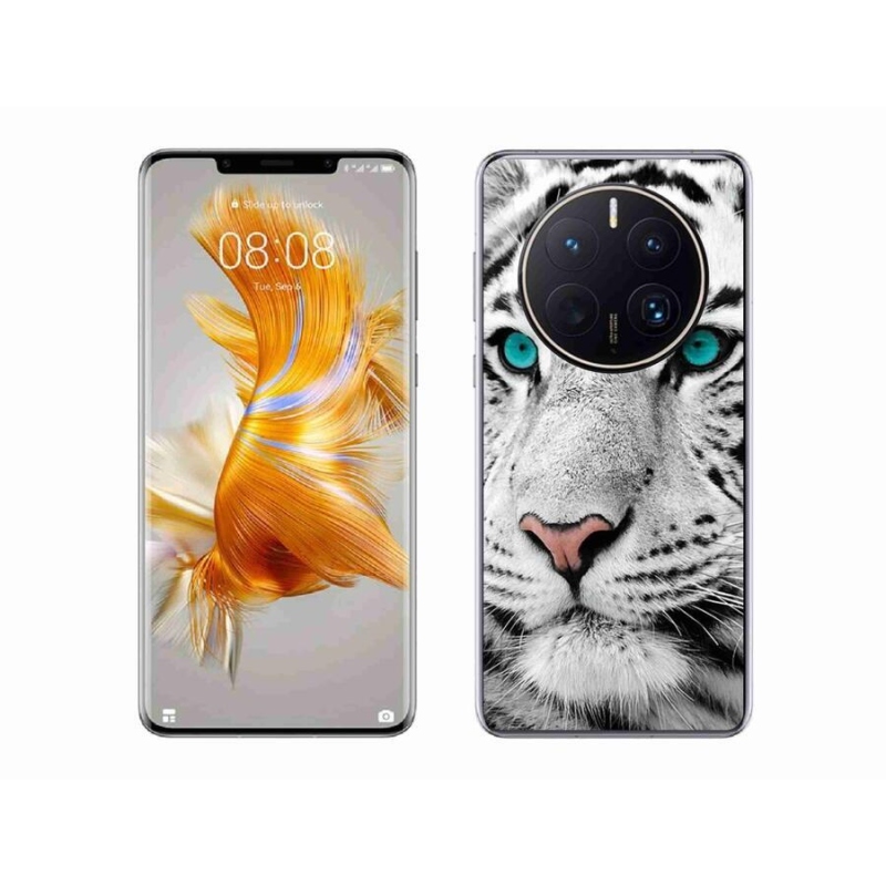 Gélový kryt mmCase na mobil Huawei Mate 50 Pro - biely tiger