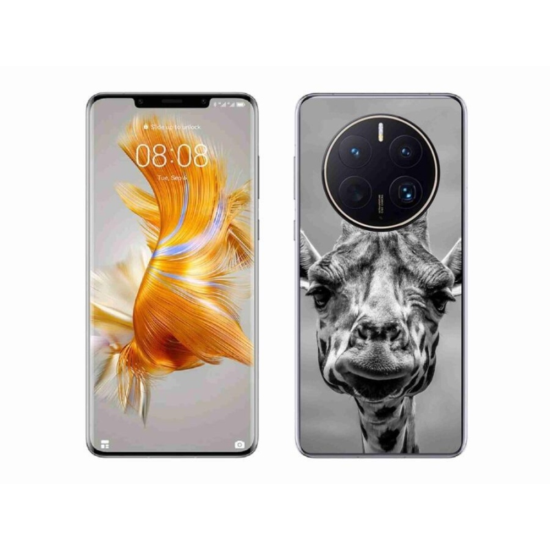 Gélový kryt mmCase na mobil Huawei Mate 50 Pro - čiernobiela žirafa