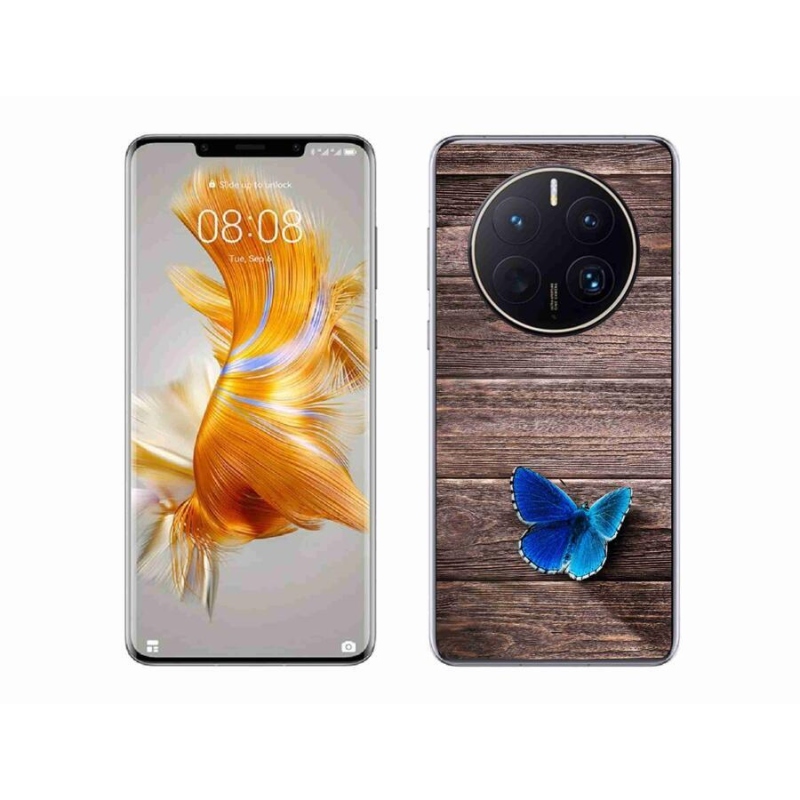 Gélový kryt mmCase na mobil Huawei Mate 50 Pro - modrý motýľ 1
