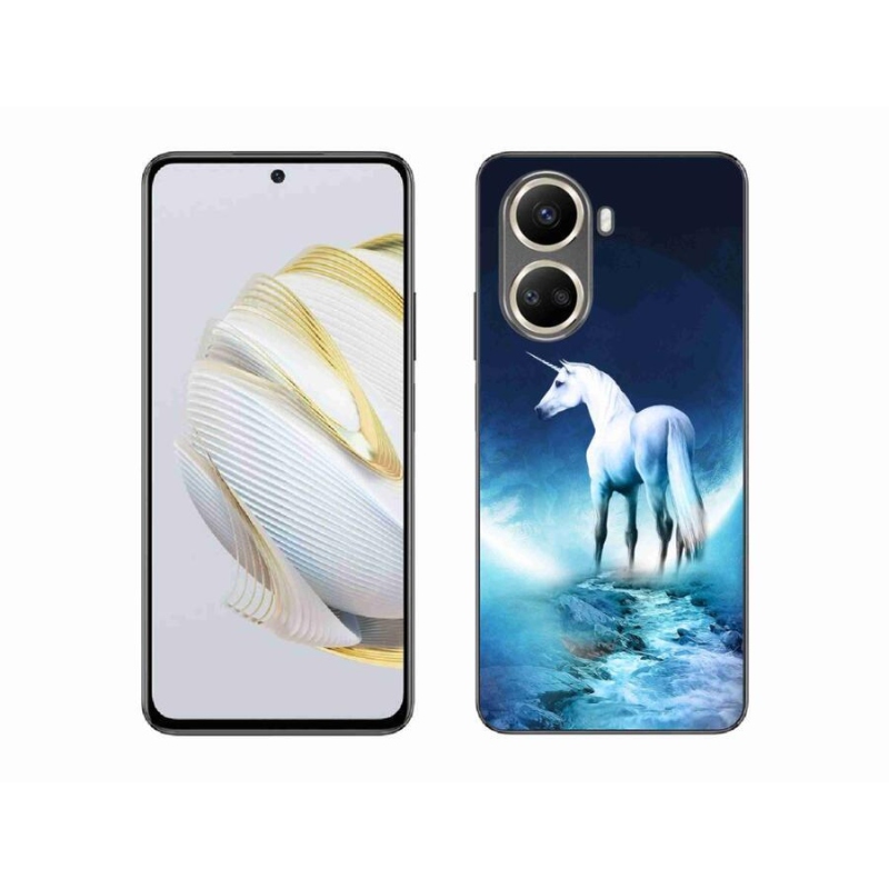 Gélový kryt mmCase na mobil Huawei Nova 10 SE - biely jednorožec