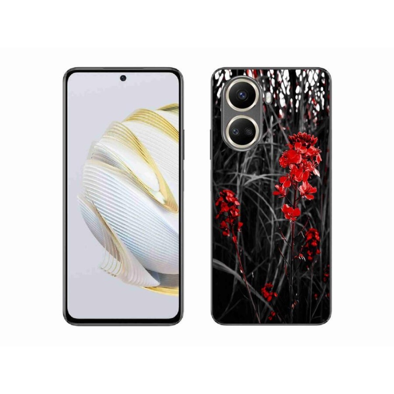 Gélový kryt mmCase na mobil Huawei Nova 10 SE - červená rastlina