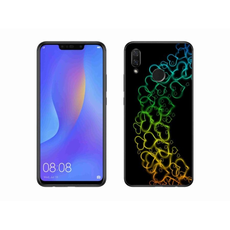 Gélový kryt mmCase na mobil Huawei Nova 3 - farebná srdiečka