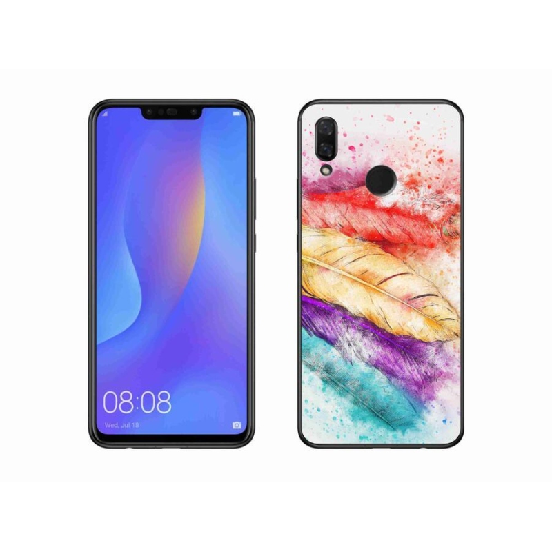 Gélový kryt mmCase na mobil Huawei Nova 3 - farebné perie