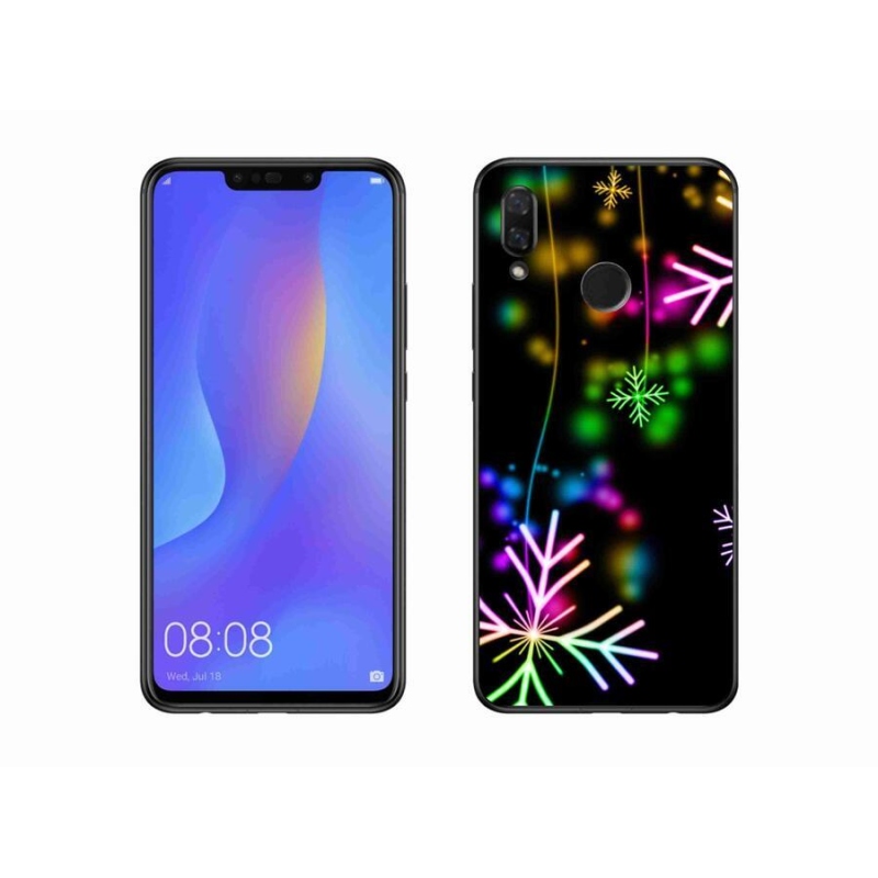 Gélový kryt mmCase na mobil Huawei Nova 3 - farebné vločky