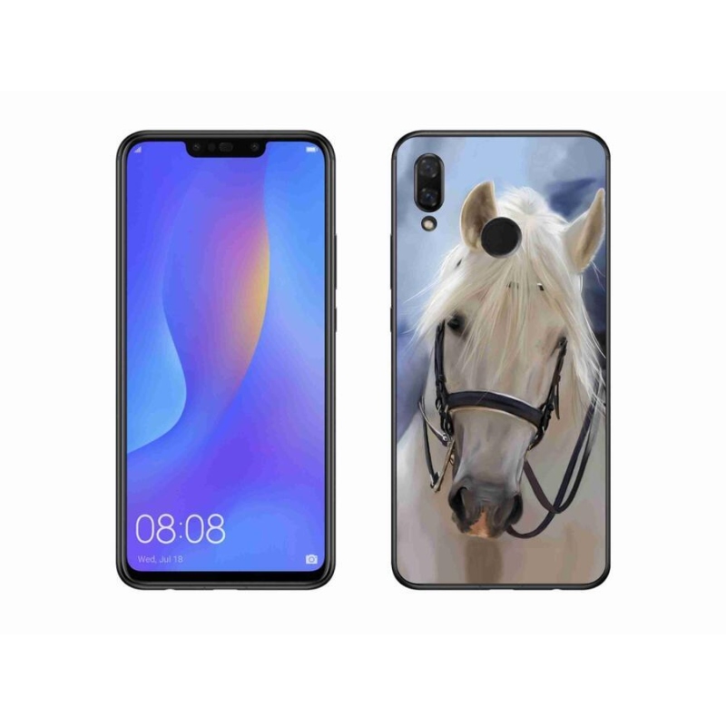 Gélový kryt mmCase na mobil Huawei Nova 3 - biely kôň