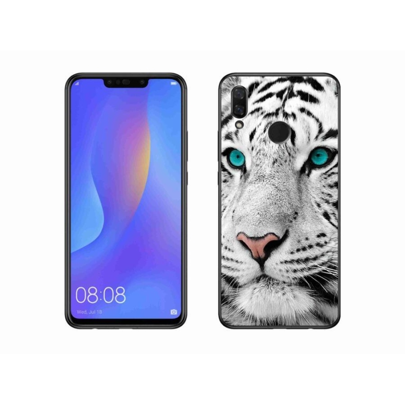 Gélový kryt mmCase na mobil Huawei Nova 3 - biely tiger