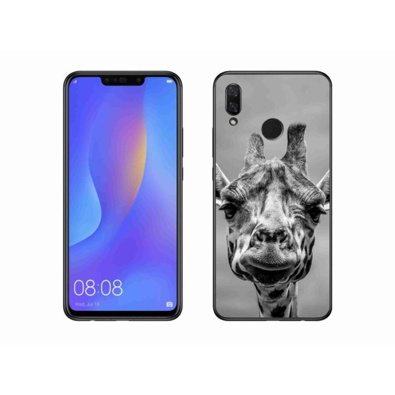 Gélový kryt mmCase na mobil Huawei Nova 3 - čiernobiela žirafa