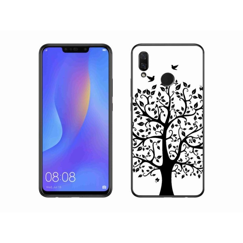 Gélový kryt mmCase na mobil Huawei Nova 3 - čiernobiely strom