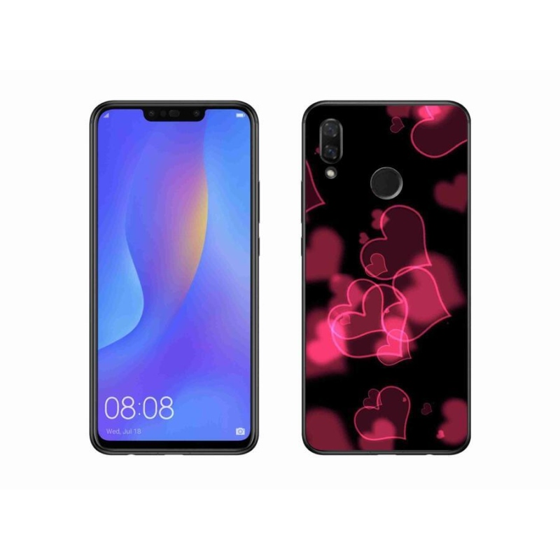 Gélový kryt mmCase na mobil Huawei Nova 3 - červené srdiečka