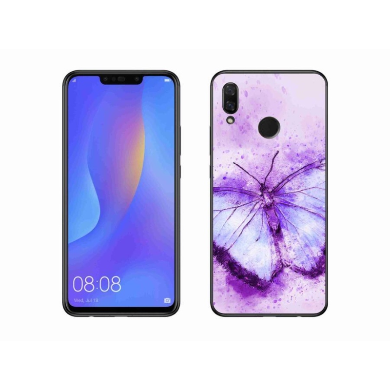 Gélový kryt mmCase na mobil Huawei Nova 3 - fialový motýľ