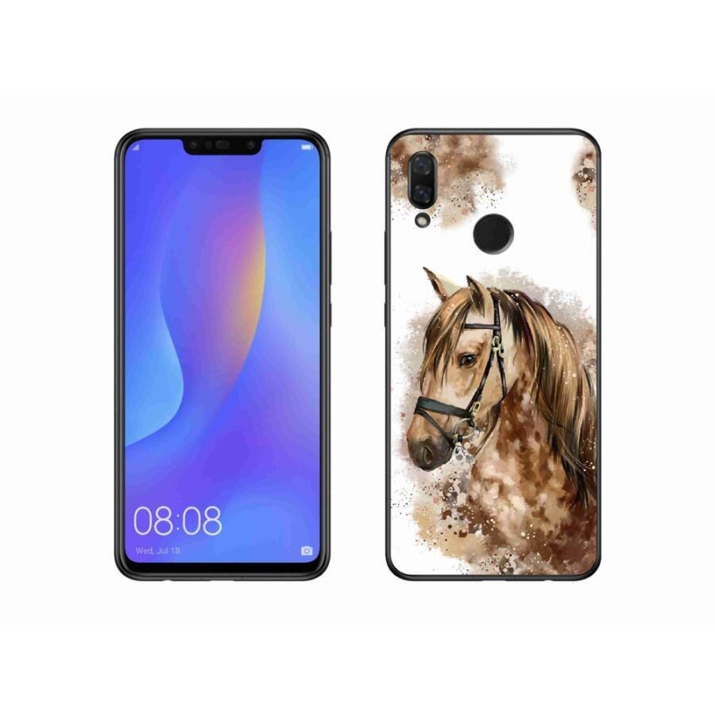 Gélový kryt mmCase na mobil Huawei Nova 3 - hnedý kreslený kôň