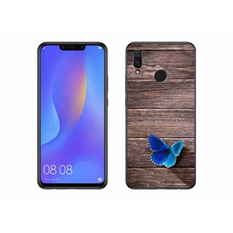 Gélový kryt mmCase na mobil Huawei Nova 3 - modrý motýľ 1