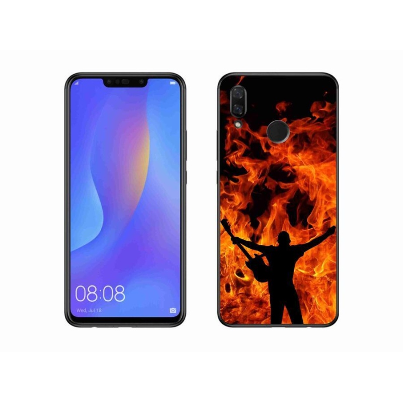 Gélový kryt mmCase na mobil Huawei Nova 3 - muzikant a oheň