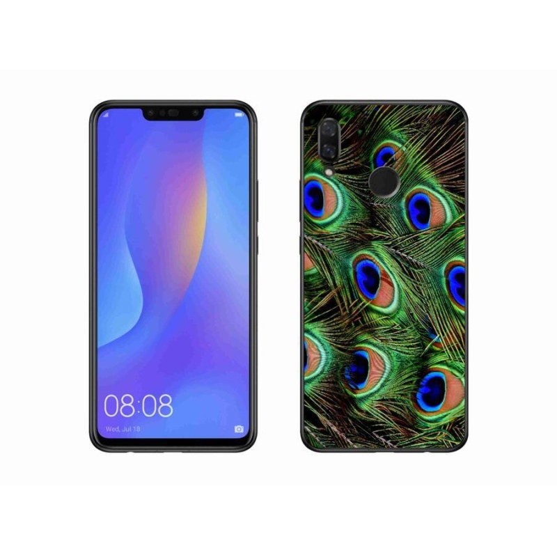 Gélový kryt mmCase na mobil Huawei Nova 3 - pávie perie