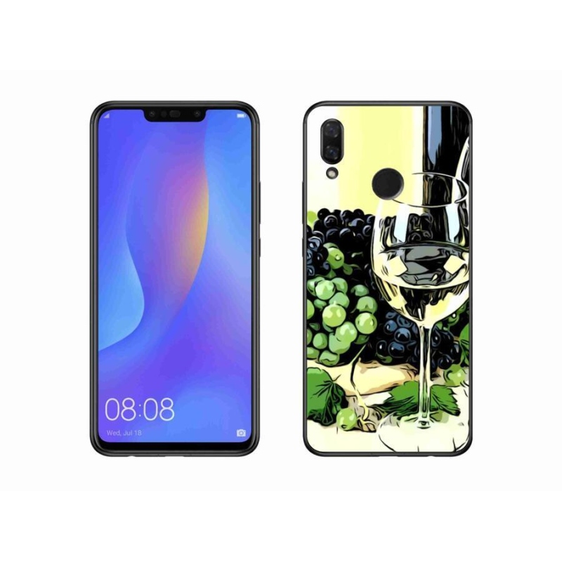 Gélový kryt mmCase na mobil Huawei Nova 3 - pohárik vína