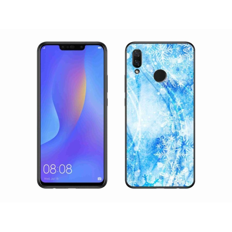 Gélový kryt mmCase na mobil Huawei Nova 3 - snehové vločky