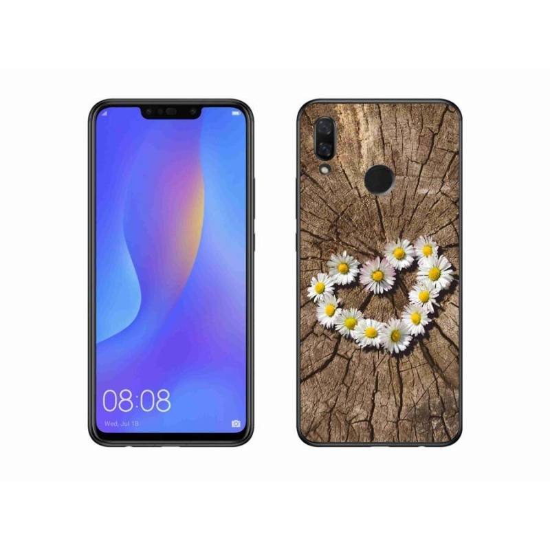 Gélový kryt mmCase na mobil Huawei Nova 3 - srdce z margarét