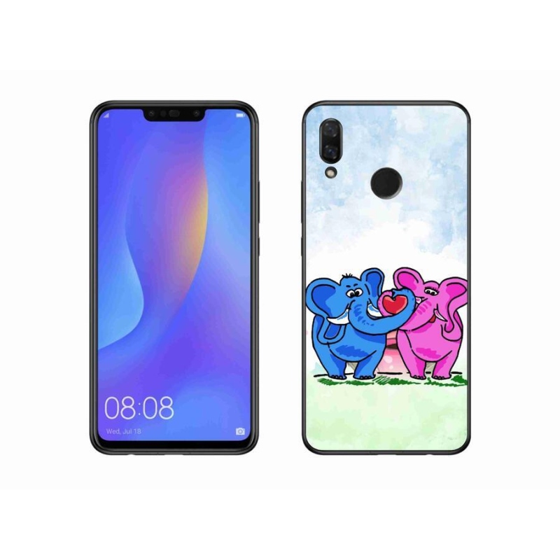 Gélový kryt mmCase na mobil Huawei Nova 3 - zamilovaní slony