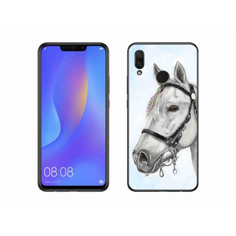 Gélový kryt mmCase na mobil Huawei Nova 3i - biely kôň 1