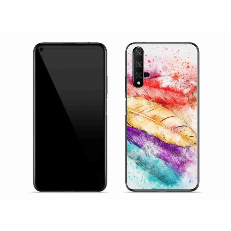 Gélový kryt mmCase na mobil Huawei Nova 5T - farebné perie