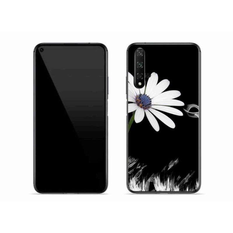 Gélový kryt mmCase na mobil Huawei Nova 5T - biela kvetina