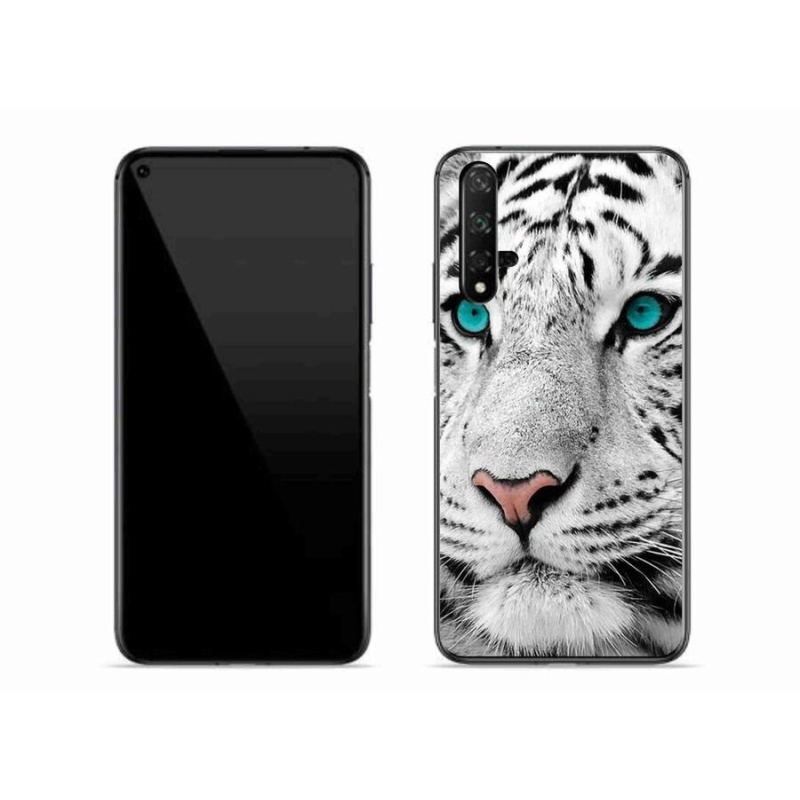 Gélový kryt mmCase na mobil Huawei Nova 5T - biely tiger