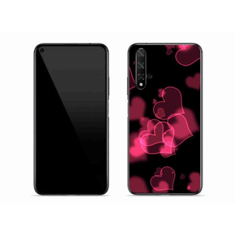 Gélový kryt mmCase na mobil Huawei Nova 5T - červené srdiečka