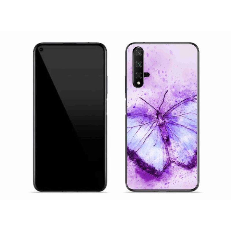 Gélový kryt mmCase na mobil Huawei Nova 5T - fialový motýľ