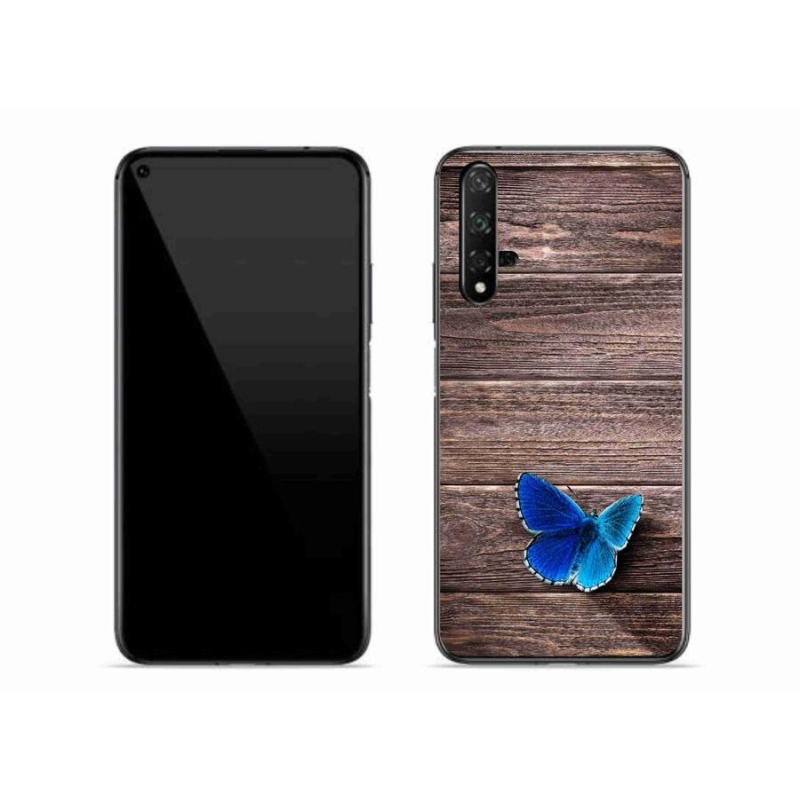 Gélový kryt mmCase na mobil Huawei Nova 5T - modrý motýľ 1