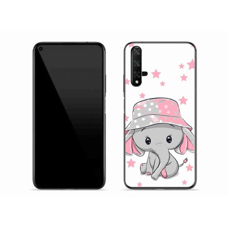 Gélový kryt mmCase na mobil Huawei Nova 5T - ružový slon