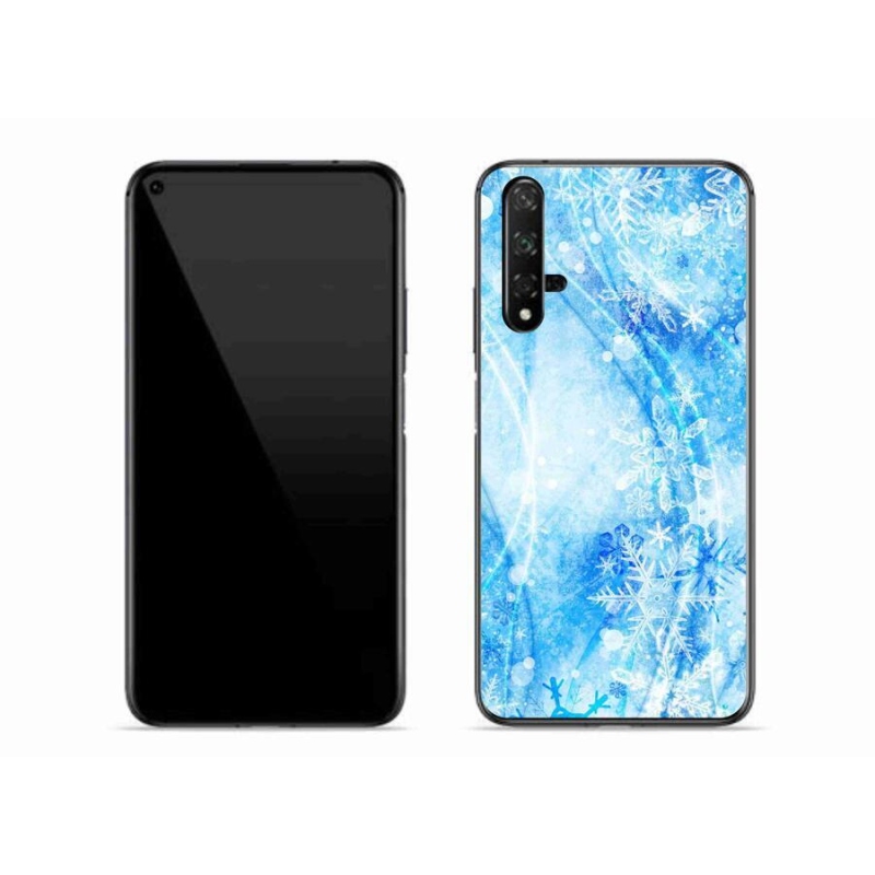 Gelový kryt mmCase na mobil Huawei Nova 5T - sněhové vločky