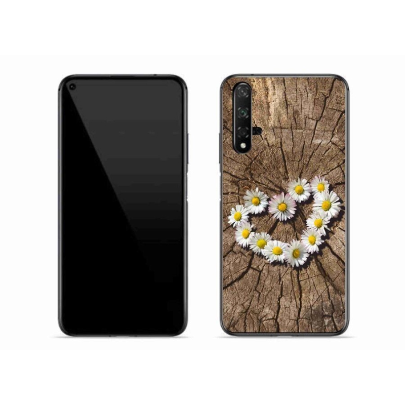 Gélový kryt mmCase na mobil Huawei Nova 5T - srdce z margarét