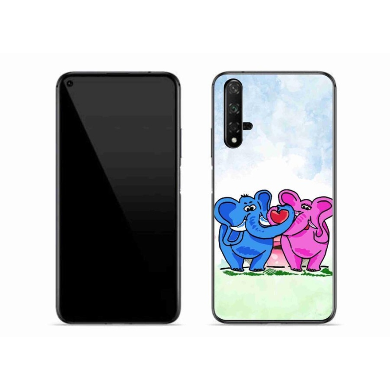 Gélový kryt mmCase na mobil Huawei Nova 5T - zamilovaní slony