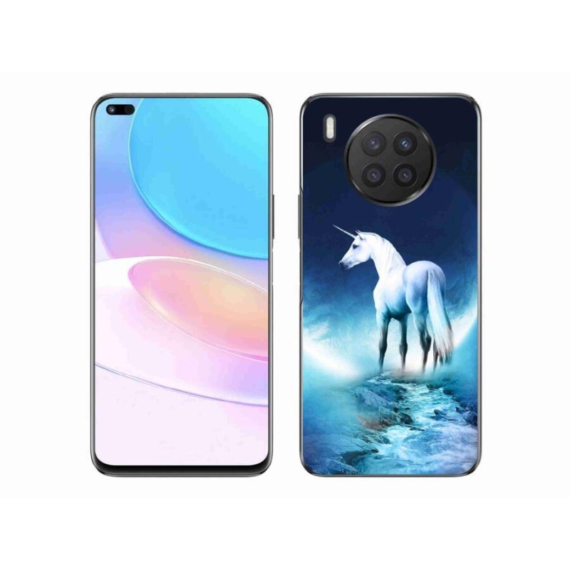 Gélový kryt mmCase na mobil Huawei Nova 8i - biely jednorožec