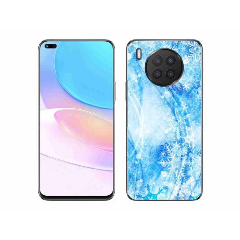 Gélový kryt mmCase na mobil Huawei Nova 8i - snehové vločky