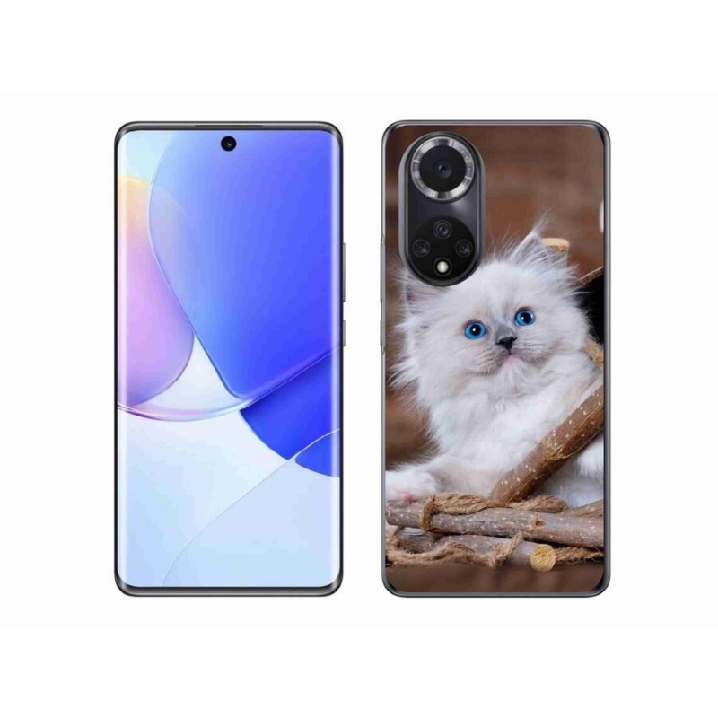 Gélový kryt mmCase na mobil Huawei Nova 9 - biele mačiatko