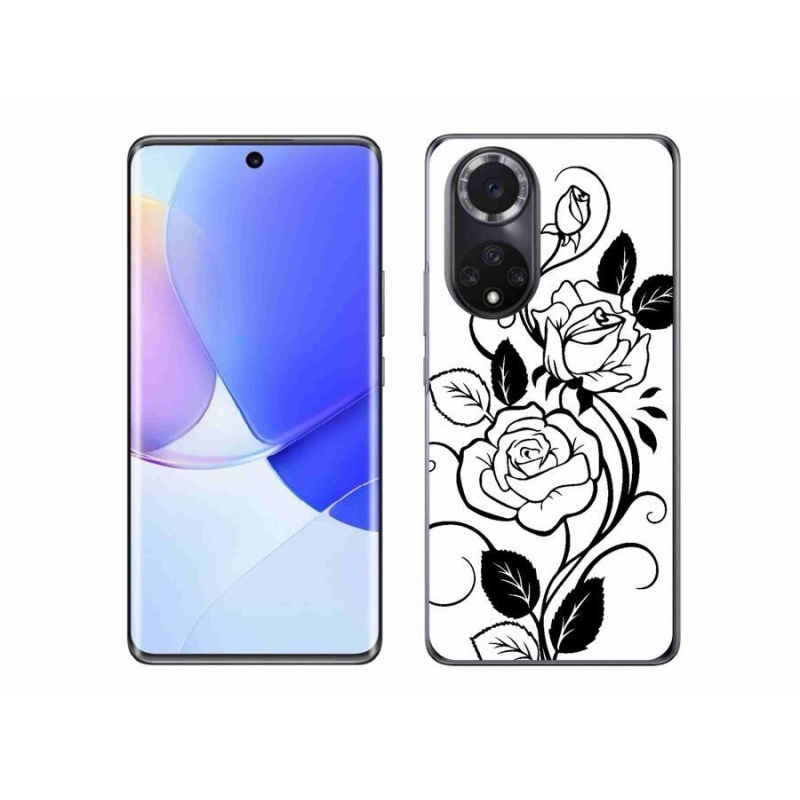 Gélový kryt mmCase na mobil Huawei Nova 9 - čiernobiela ruža